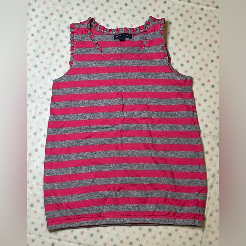 🌟❣️4/$10❣️🌟GAP Kids Sz 8 Pink and Gray Striped Tank Top